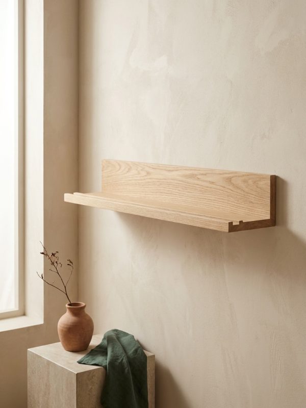 Ledge Oak Picture Shelf, 60 cm
