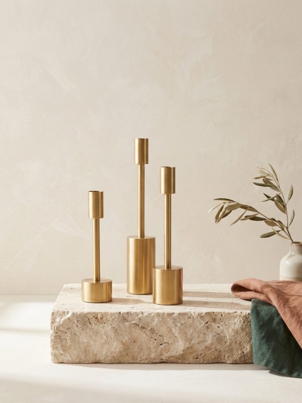 Lumen Brass Candlestick Set of 3