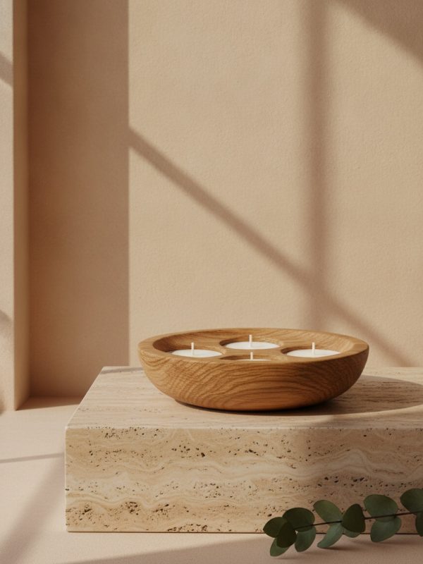 Orbe Oak Candle Bowl