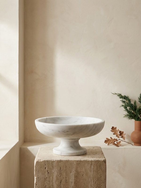 Petra Marble Pedestal Bowl